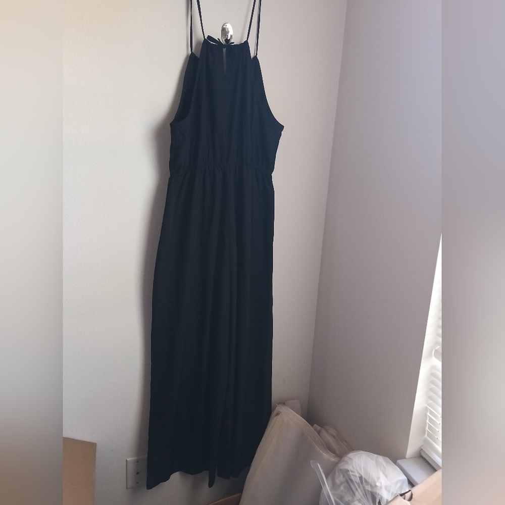 Shein Jumpsuit Women XL Black Wide Leg Elegant Formal Versatile Office Dinner - Picture 3 of 3